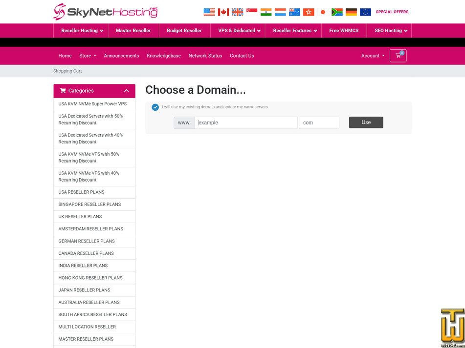 screenshot of HK RESELLER VIP from skynethosting.net