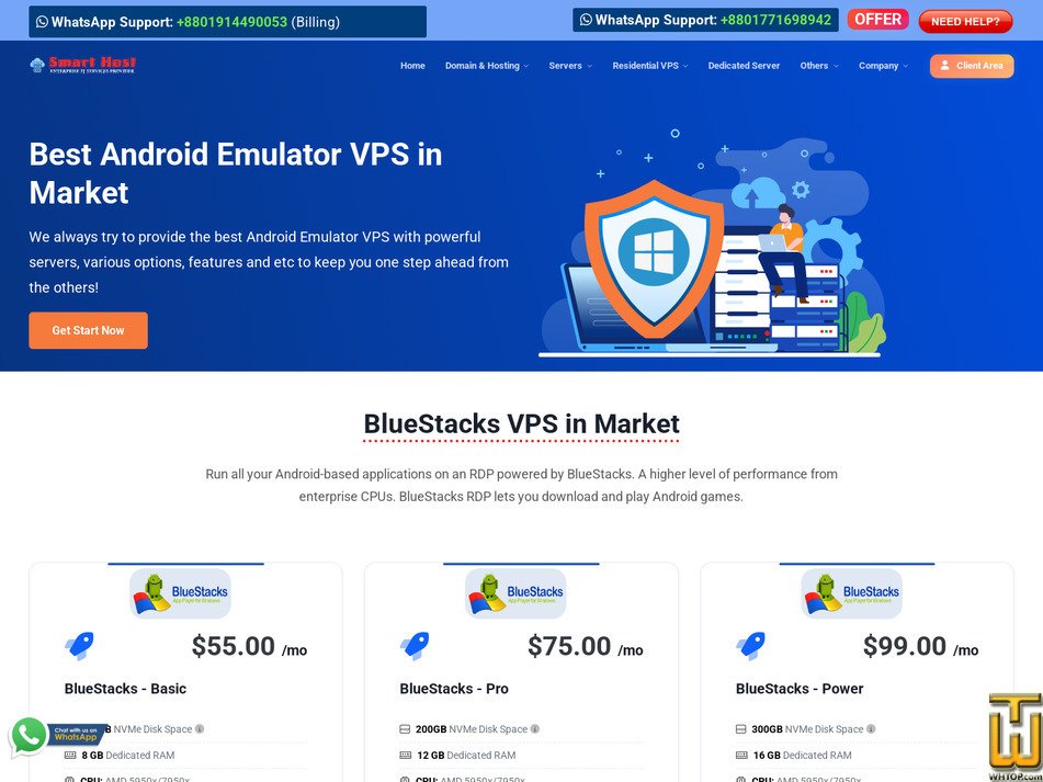 screenshot of BlueStacks Pro from smarthostbd.com
