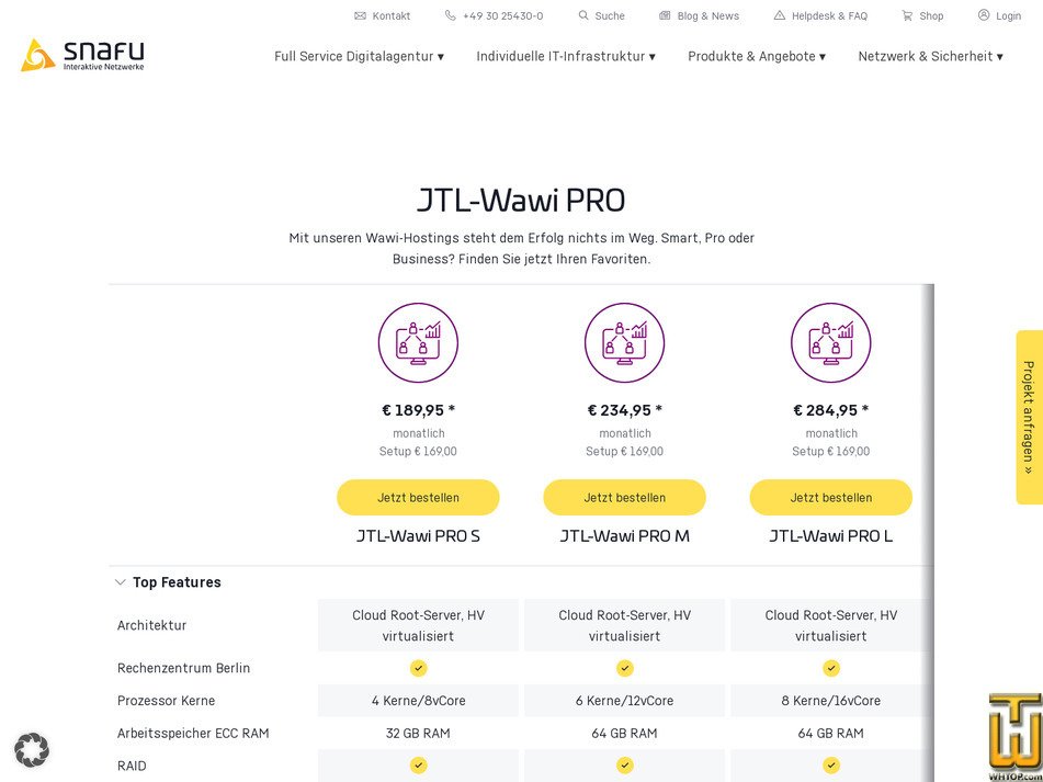 Taken on 15 September, 2026 screenshot of JTL-Wawi PRO S from snafu.de