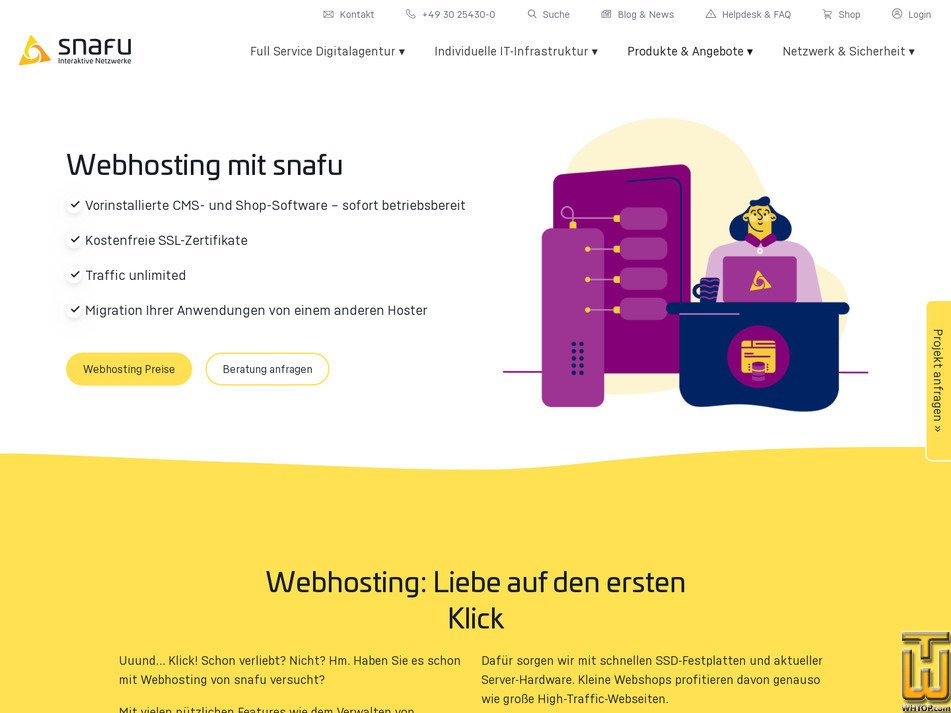 screenshot of Web M from snafu.de