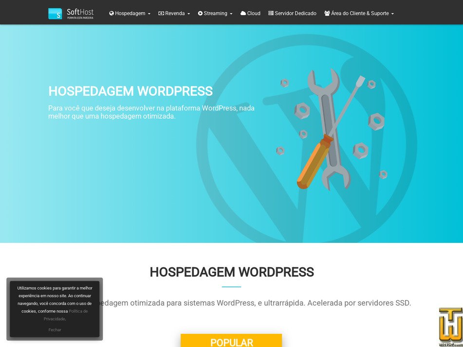 Taken on 4 September, 2026 screenshot of WordPress High from softhost.com.br