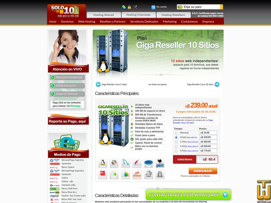 Taken on 23 July, 2026 screenshot of Giga Reseller 10 sitios from solo10.com