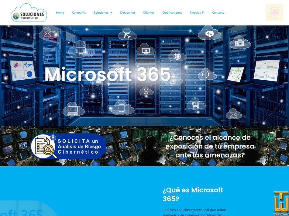 screenshot of Microsoft - Suite Corporativa M365  2025 from solucionesvirtualesperu.com