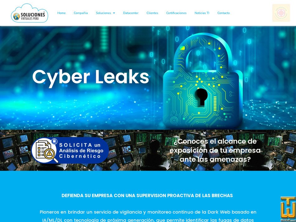 Taken on 14 January, 2026 screenshot of Cyber Leaks - 2026 from solucionesvirtualesperu.com
