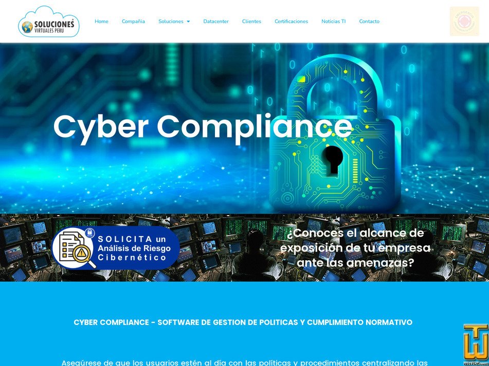 screenshot of Cyber Compliance - 2025 from solucionesvirtualesperu.com