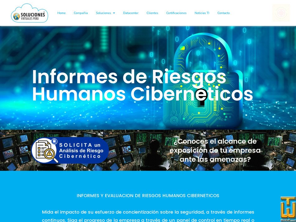 screenshot of Informes y Evaluación de Riesgos Humanos Cibernéticos - 2026 from solucionesvirtualesperu.com