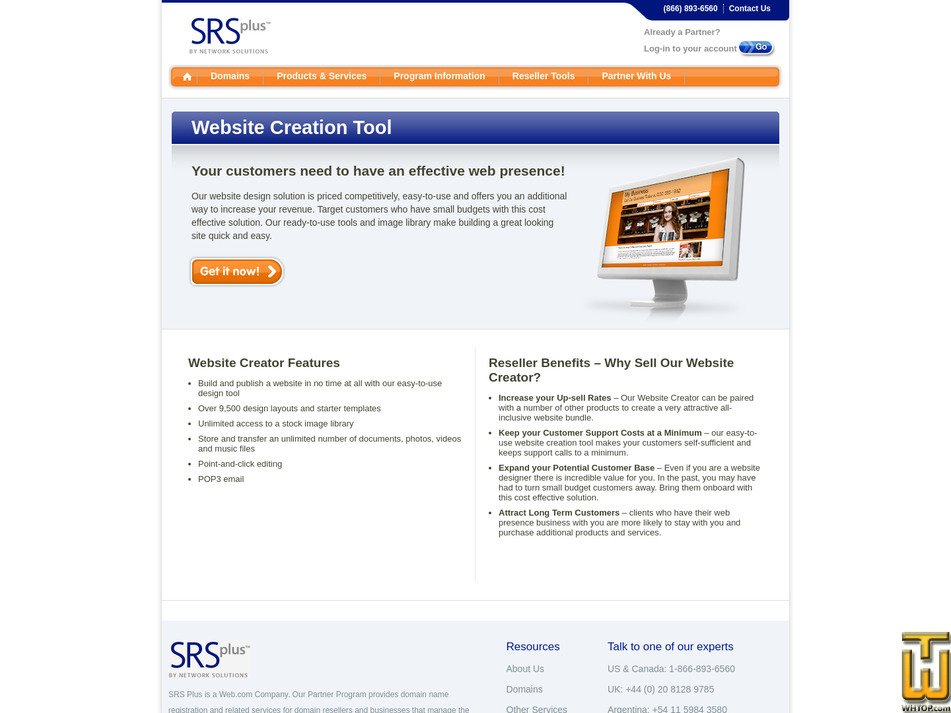 Taken on 27 August, 2026 screenshot of Site Builder from srsplus.com