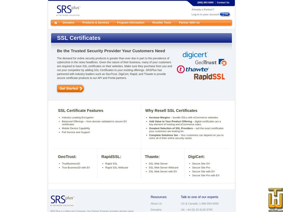 Taken on 27 August, 2026 screenshot of GeoTrust True Business ID - Wildcard from srsplus.com