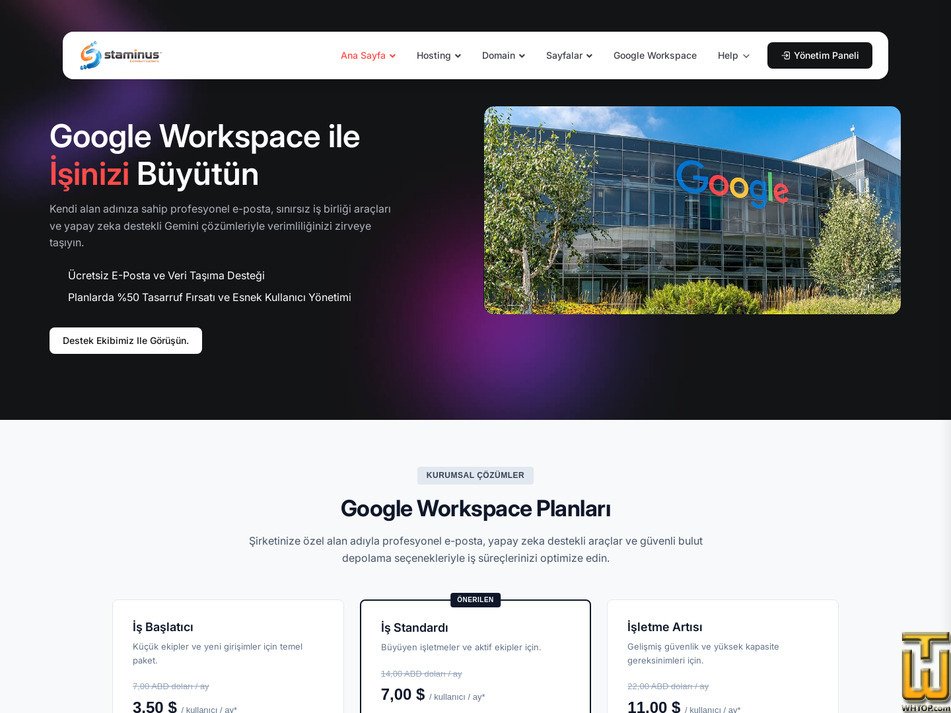 Taken on 3 October, 2026 screenshot of Google Workspace Business Standard from staminus.com.tr