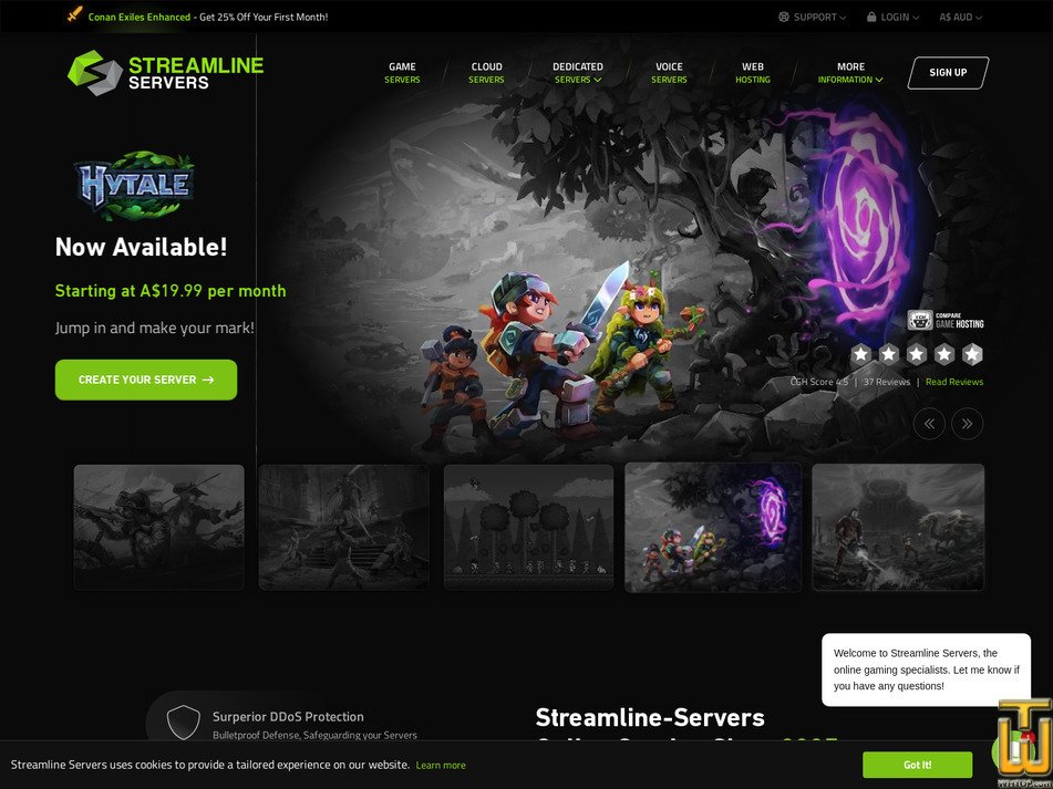 Taken on 19 June, 2026 screenshot of Combined Services - AUD 40.00/month from streamline-servers.com