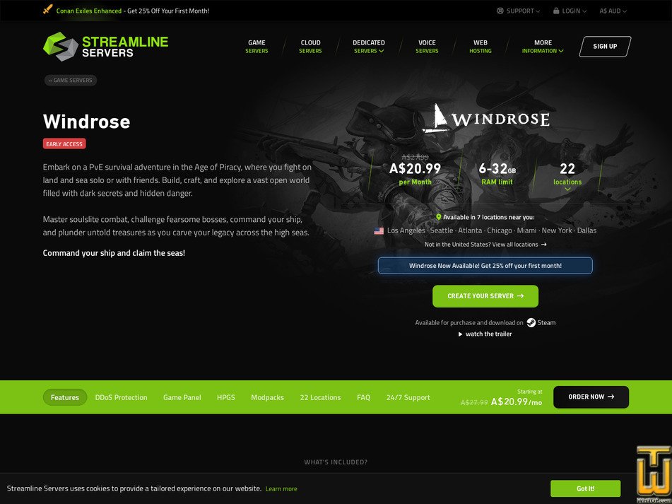 Taken on 19 June, 2026 screenshot of Windrose from streamline-servers.com