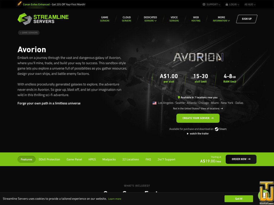 Taken on 19 June, 2026 screenshot of Avorion from streamline-servers.com