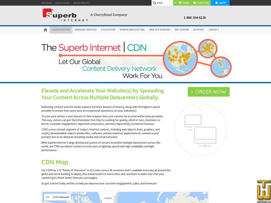 Taken on 22 September, 2026 screenshot of Content Delivery Network from superb.net