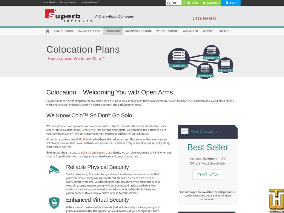 Taken on 22 September, 2026 screenshot of Custom Cage Colocation from superb.net