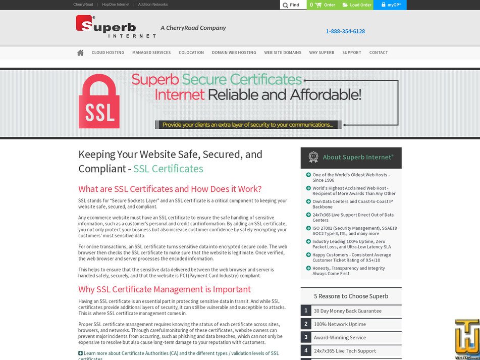 Taken on 22 September, 2026 screenshot of Comodo EssentialSSL 1 Year from superb.net