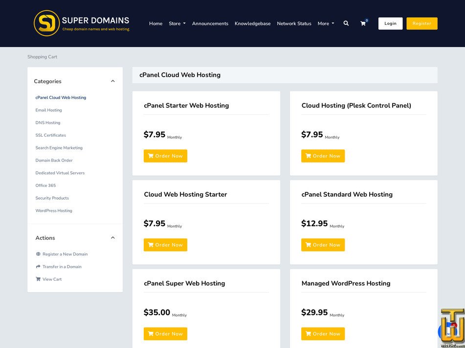 Taken on 24 August, 2026 screenshot of cPanel Super Web Hosting from superdomains.com.au