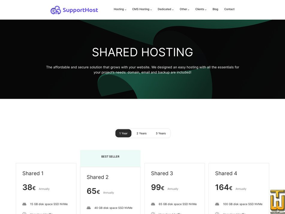 screenshot of Shared 4 from supporthost.com