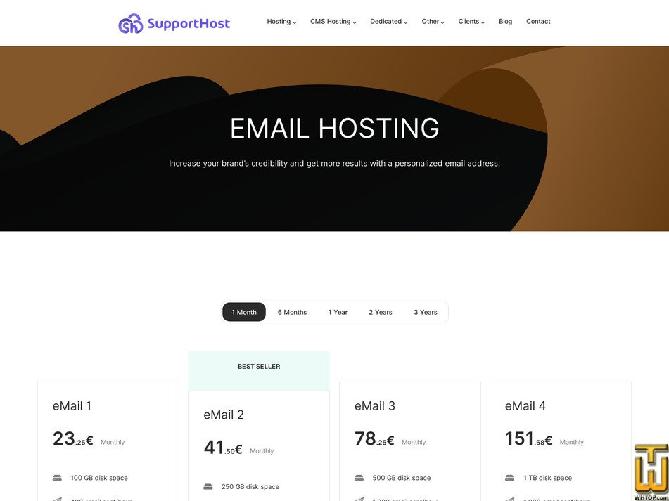 screenshot of eMail 4 from supporthost.com