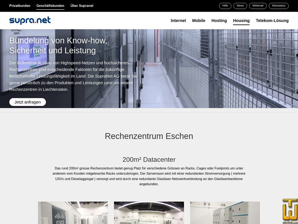 Taken on 2 October, 2026 screenshot of Server Housing / Colocation from supra.net