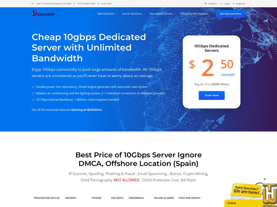Taken on 12 May, 2026 screenshot of Dual E5-2660 v2 500TB from svservers.com