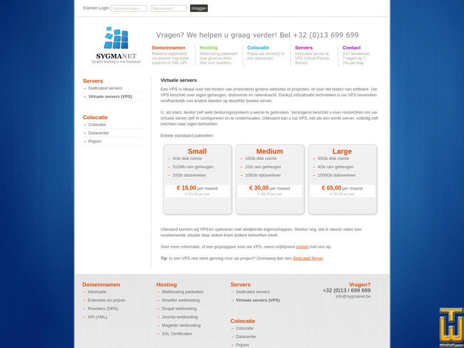 screenshot of Small from sygmanet.be
