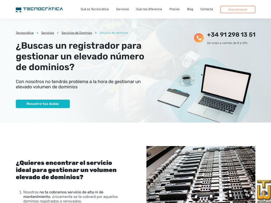 Taken on 22 July, 2026 screenshot of .com from tecnocratica.net