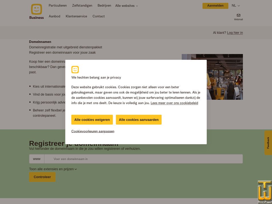 Taken on 27 January, 2026 screenshot of .com from telenet.be