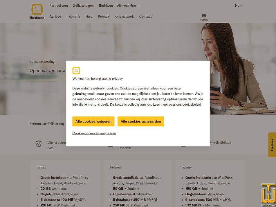 screenshot of Xlarge from telenet.be