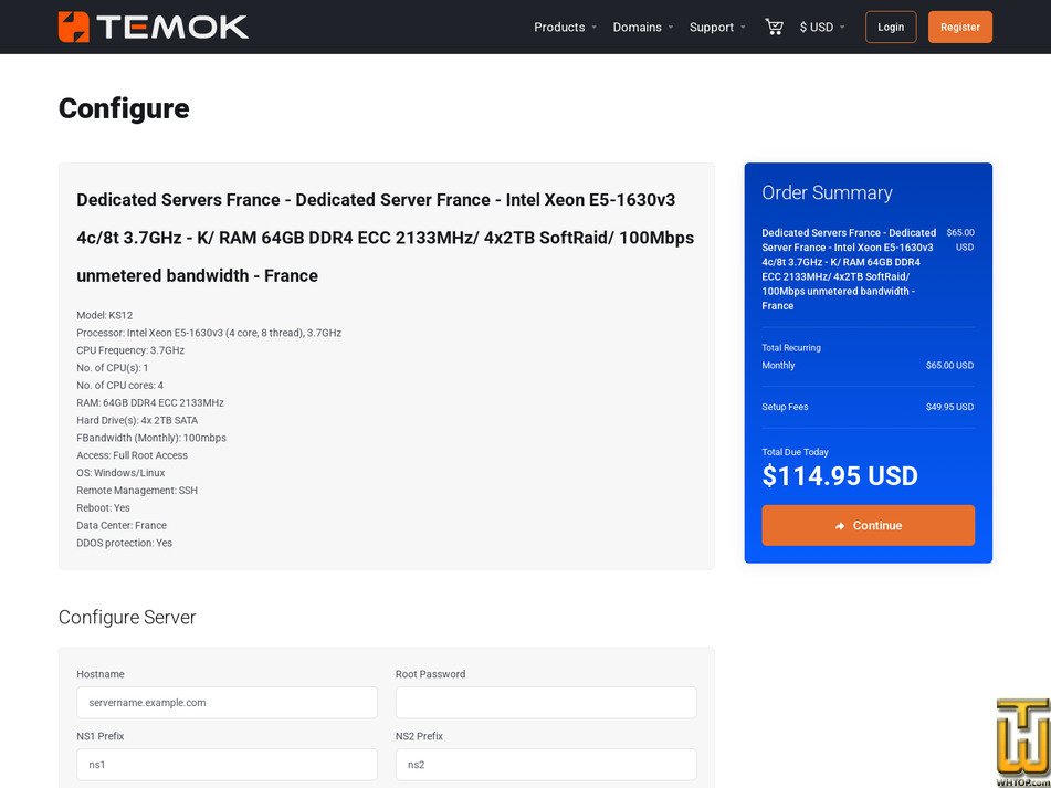 Taken on 15 July, 2026 screenshot of Intel Xeon E5-1630v3 (4 core, 8 thread), 3.7GHz from temok.com
