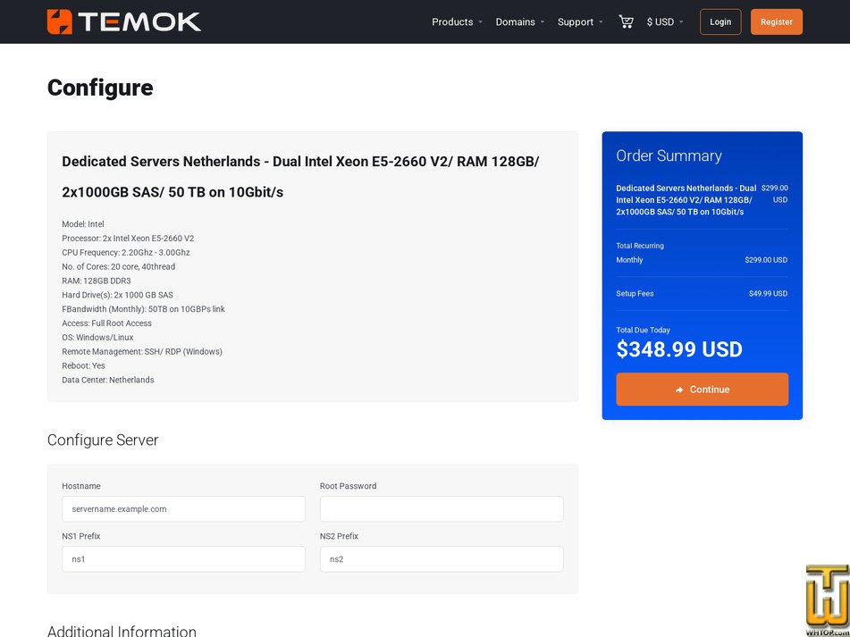 screenshot of 2x Intel Xeon E5-2660 V2 from temok.com