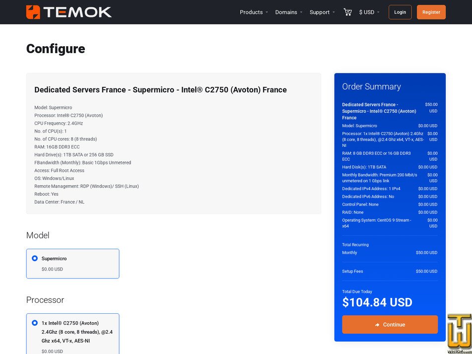Taken on 15 July, 2026 screenshot of Intel® C2750 (Avoton) from temok.com