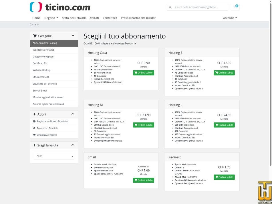 Taken on 17 September, 2026 screenshot of Hosting M from ticino.com