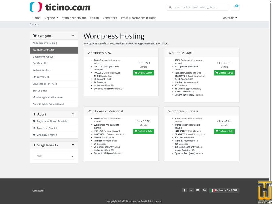 Taken on 17 September, 2026 screenshot of Wordpress Business from ticino.com