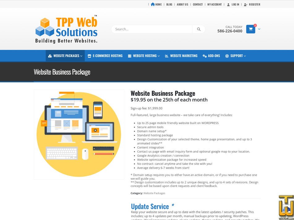 screenshot of Website Business Package from tppwebsolutions.com