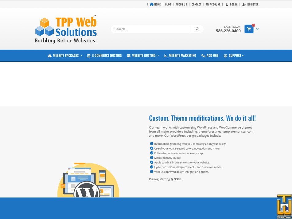 screenshot of Professional WordPress Theme Design from tppwebsolutions.com