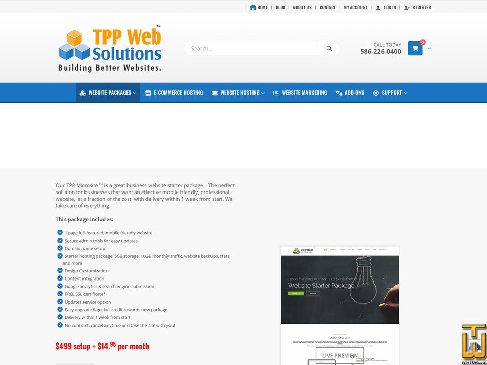 screenshot of All-In-One Website Starter Package from tppwebsolutions.com