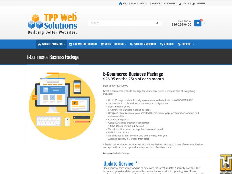 screenshot of E-Commerce Business Package from tppwebsolutions.com