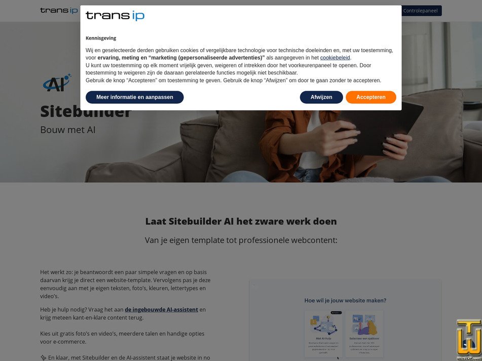 screenshot of Standard from transip.nl