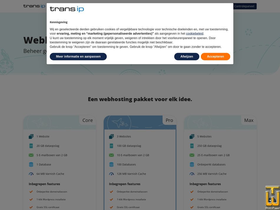 Taken on 25 January, 2026 screenshot of Pro from transip.nl