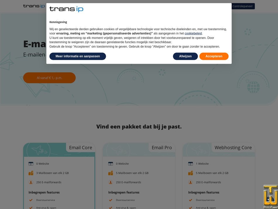 screenshot of Email Pro from transip.nl