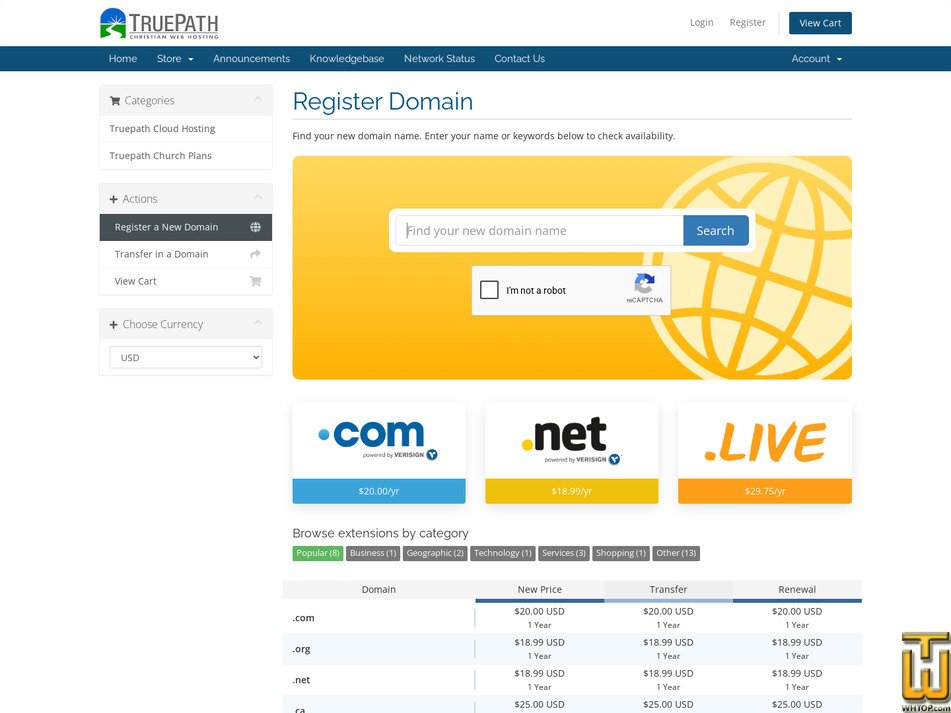 Taken on 12 May, 2026 screenshot of .com from truepath.com