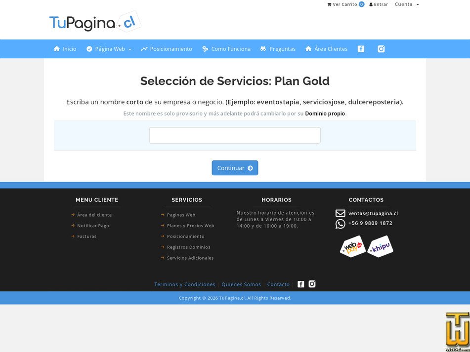 Taken on 28 July, 2026 screenshot of Plan Gold from tupagina.cl