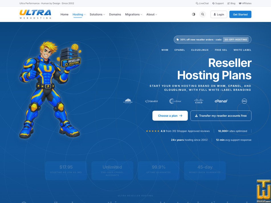 Taken on 7 October, 2026 screenshot of Ultra Reseller Plan from ultrawebhosting.com