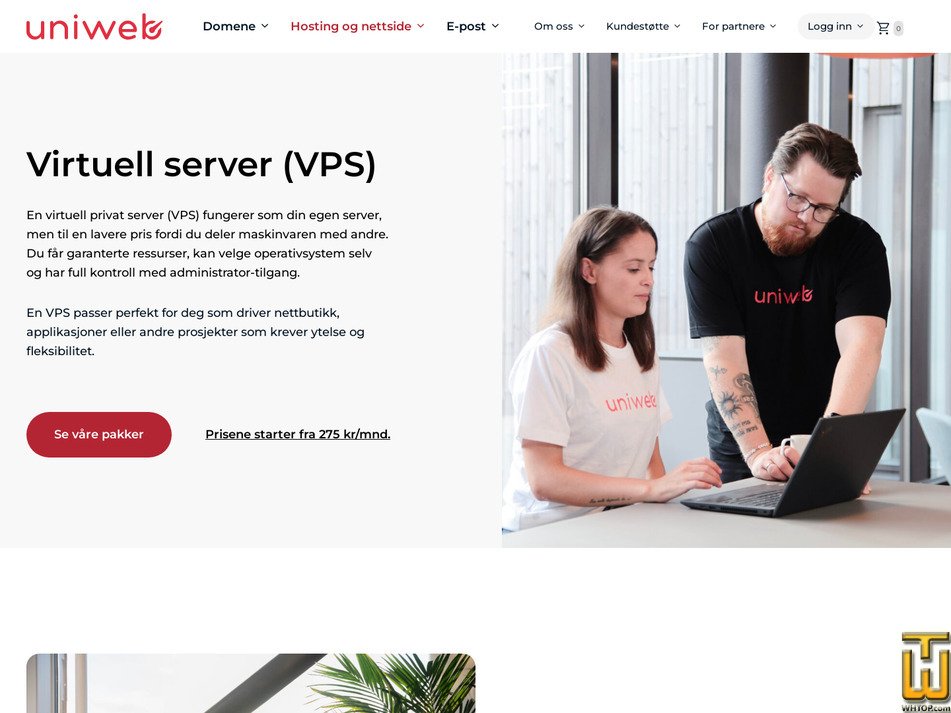 Taken on 26 February, 2026 screenshot of VPS Standard from uniweb.no