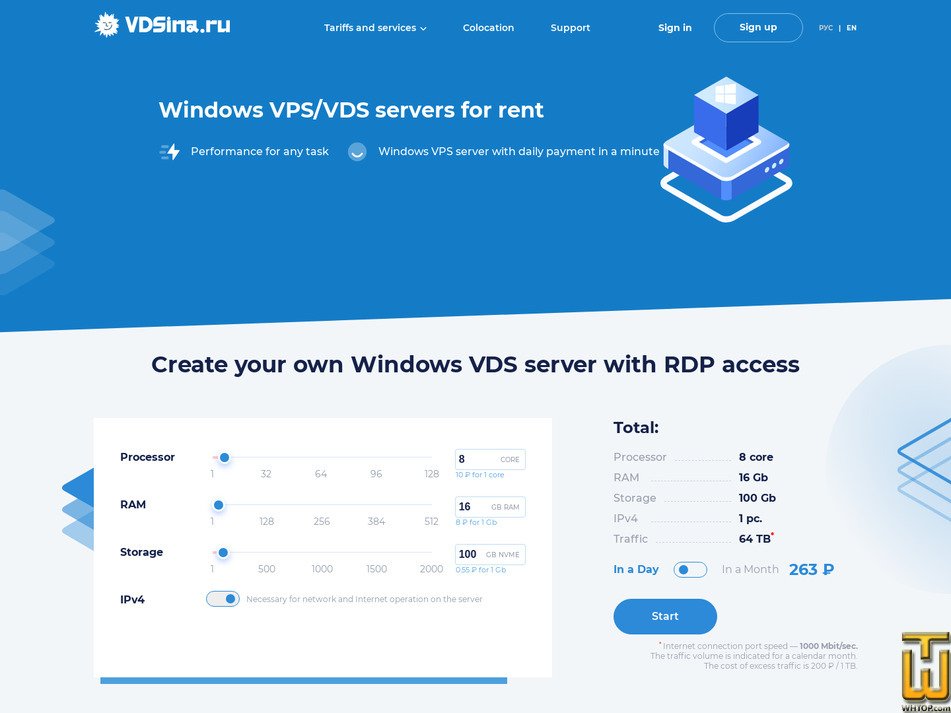 Taken on 10 May, 2026 screenshot of Windows Standard servers from vdsina.ru