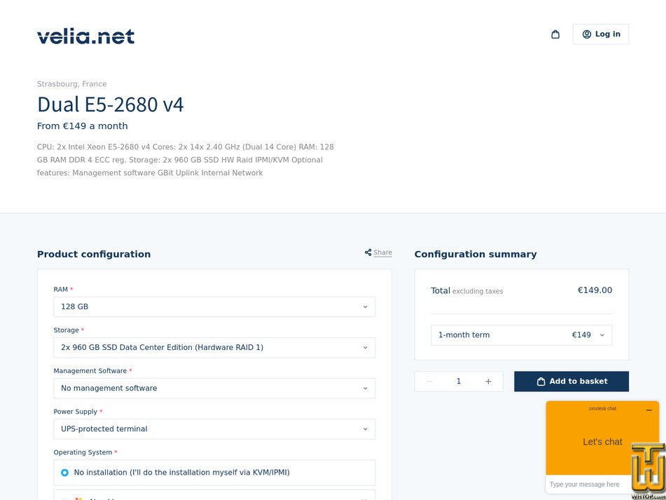 Taken on 7 October, 2026 screenshot of Dual E5-2680 v4 from velia.net