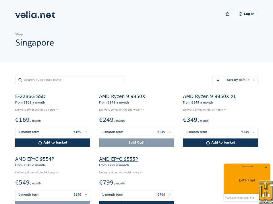 Taken on 7 October, 2026 screenshot of AMD Ryzen 9 9950X - Singapore (Sold out) from velia.net