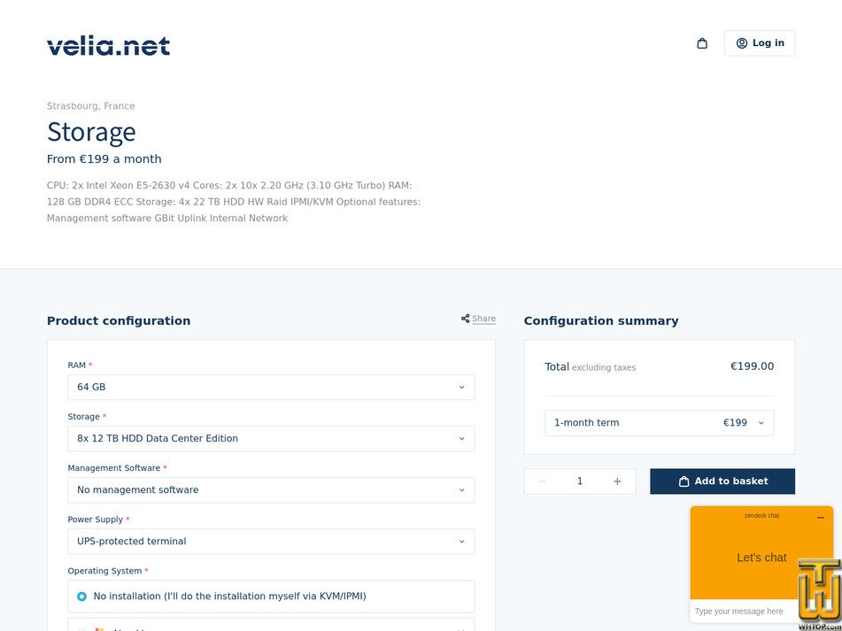 Taken on 7 October, 2026 screenshot of Storage from velia.net