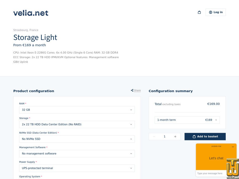 screenshot of Storage Light - Strasbourg / St. Louis from velia.net