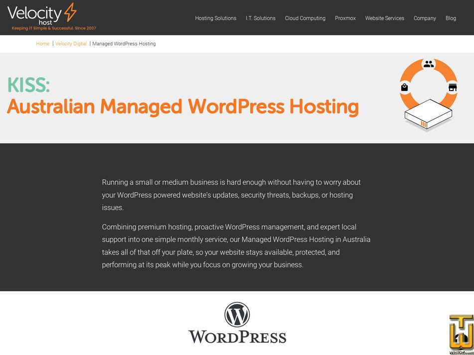 screenshot of Start Up from velocityhost.com.au